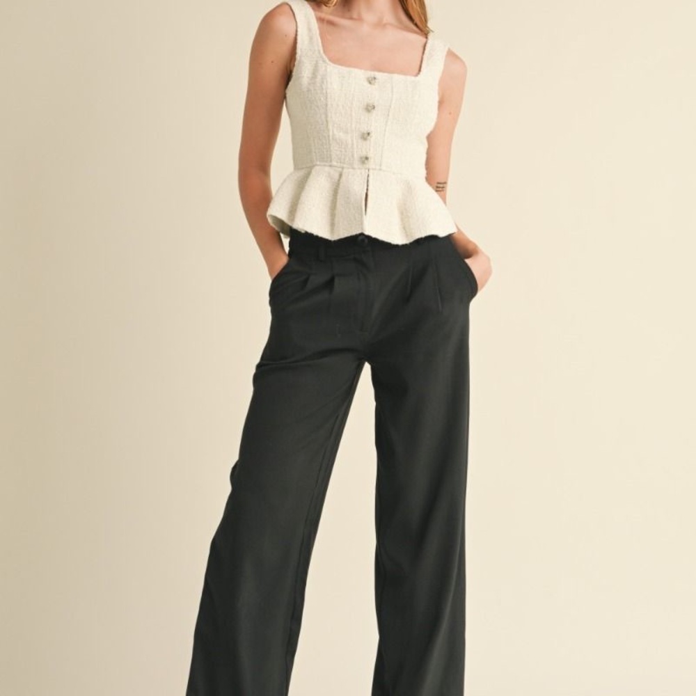 Mable peplum top color cream